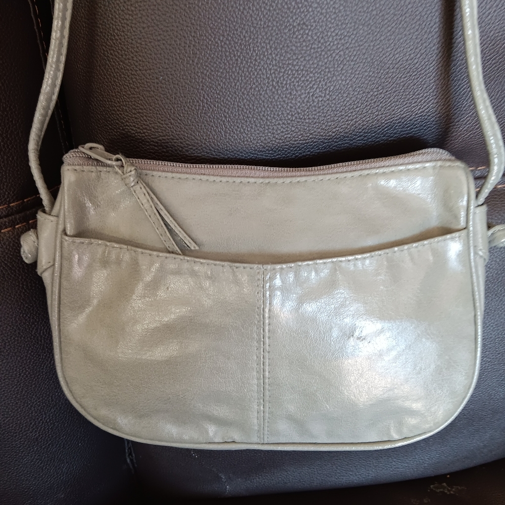 Vintage Sarne Country Crafted crossbody bag gray leather purse Grey